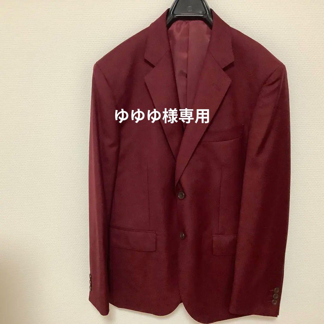 バーガンディのスーツ3点セット