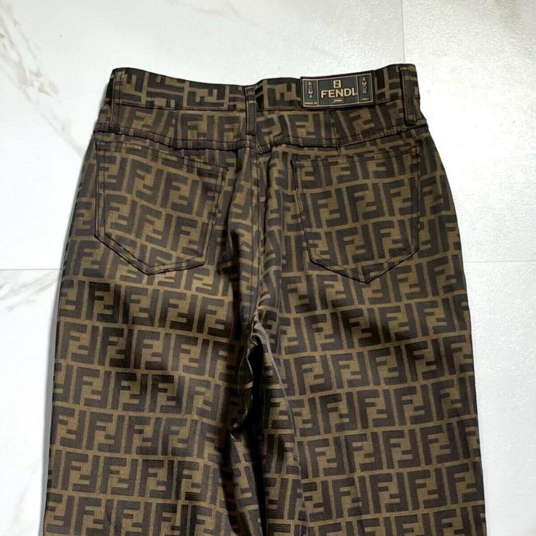 極美品】 FENDI ズッカ柄 ボトムス 総柄 ズッキーノ FF ロゴ パンツ