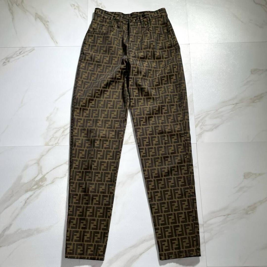 極美品】 FENDI ズッカ柄 ボトムス 総柄 ズッキーノ FF ロゴ パンツ
