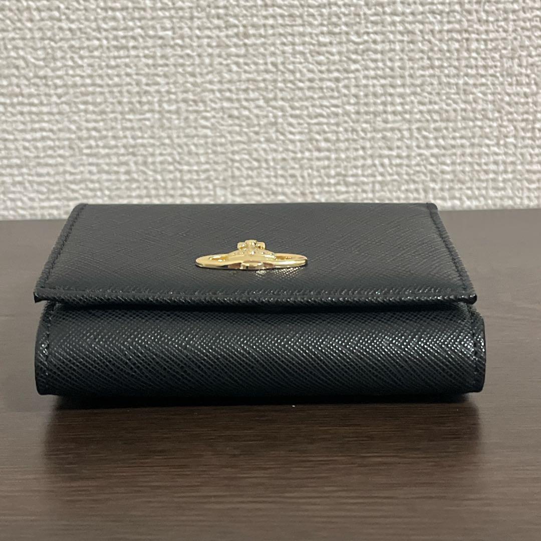VivienneWestwood ミニ財布　ブラック　ゴールド　三つ折り財布