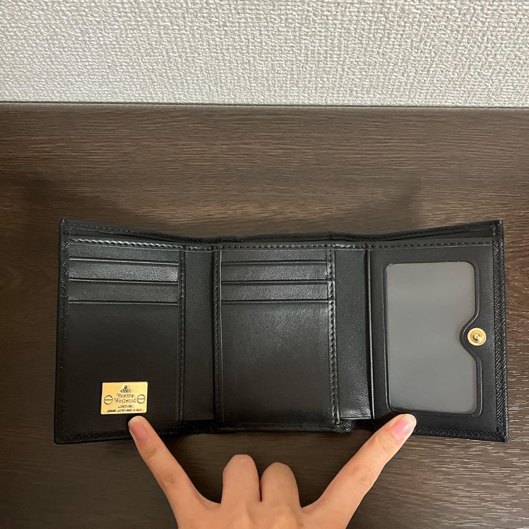 VivienneWestwood ミニ財布　ブラック　ゴールド　三つ折り財布