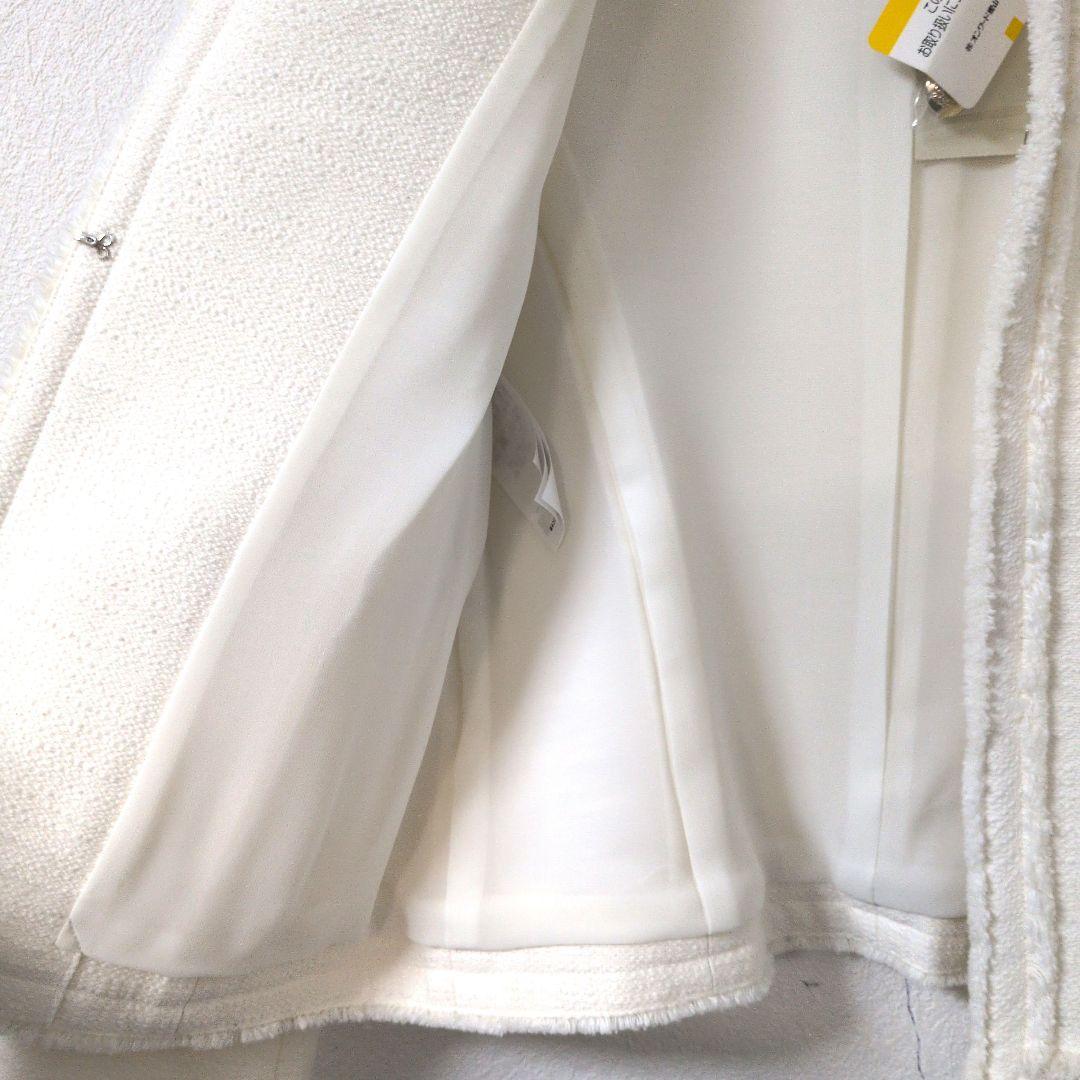 未使用タグ付き✨自由区 ツイード ノーカラージャケット 金ボタン 38