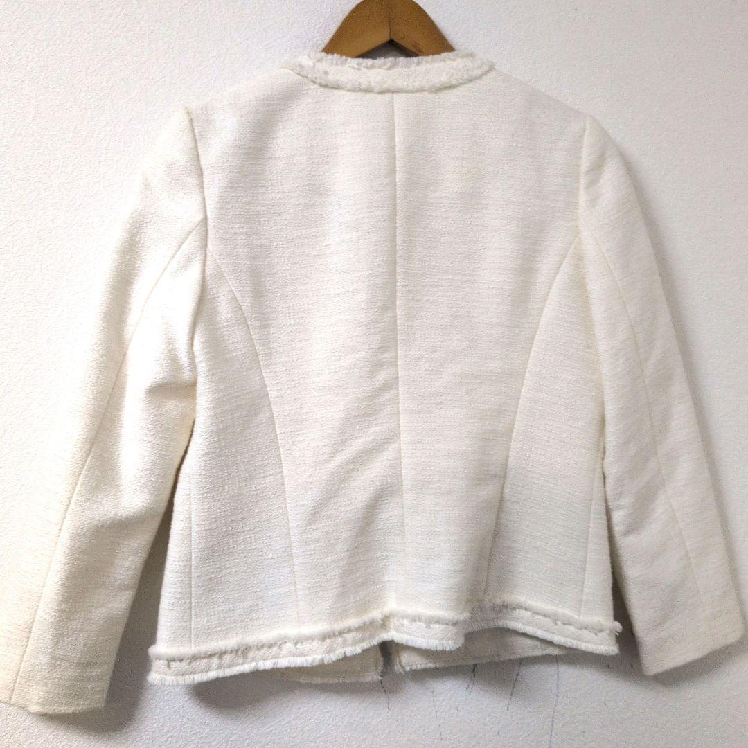 未使用タグ付き✨自由区 ツイード ノーカラージャケット 金ボタン 38