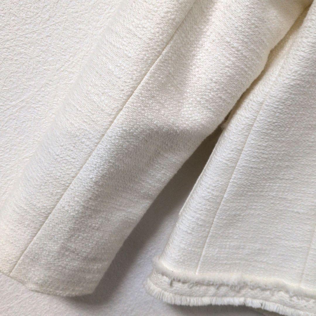 未使用タグ付き✨自由区 ツイード ノーカラージャケット 金ボタン 38