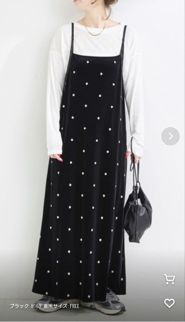 ベーセーストック　B.C STOCK ベロアフラワー刺繍ワンピース