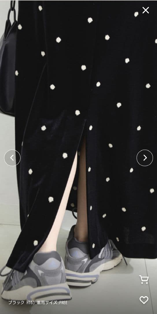 ベーセーストック　B.C STOCK ベロアフラワー刺繍ワンピース