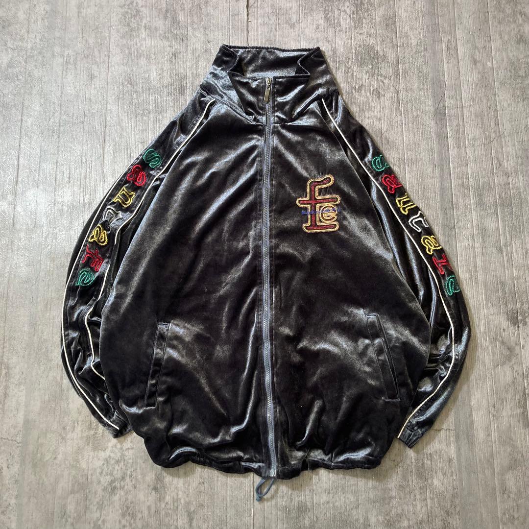 トップス 90s santafe velour setup black XL