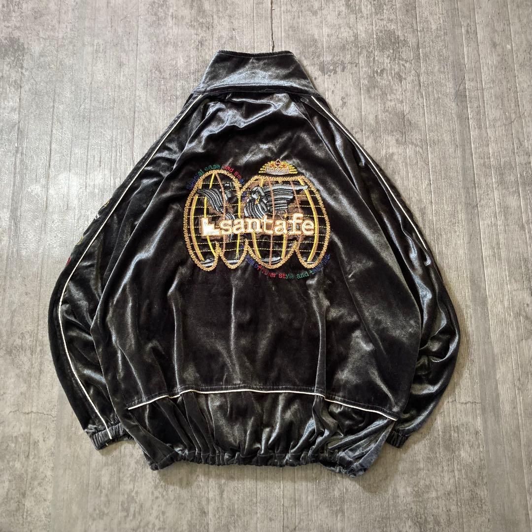 トップス 90s santafe velour setup black XL