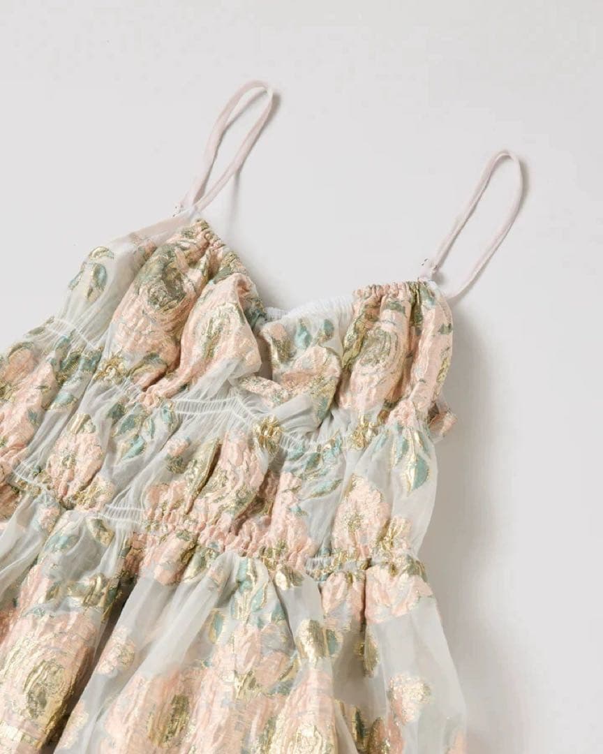 Poppy PINK GOLD JACQUARD CAMI DRESS サイズ1