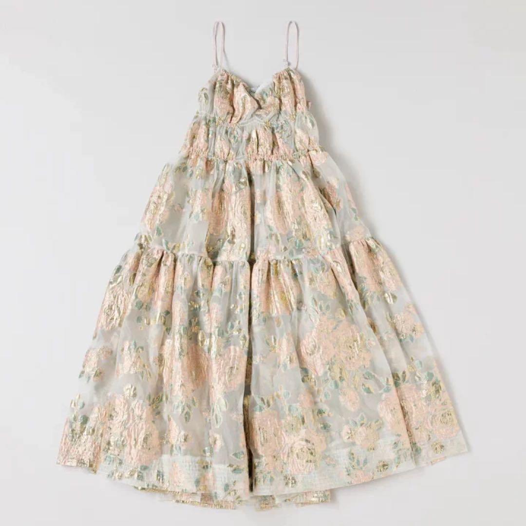 Poppy PINK GOLD JACQUARD CAMI DRESS サイズ1