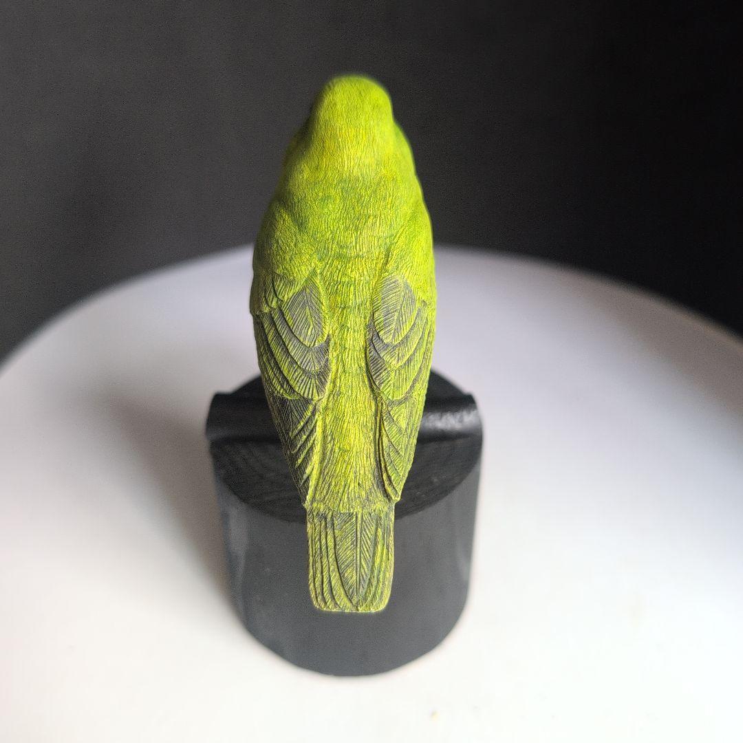 メジロ　バードカービング　野鳥彫刻　　　　　　　 　　　　木彫りの野鳥