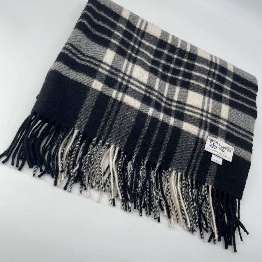 美品✨ジョンストンズ カシミヤ100% チェック 大判ストール マフラー