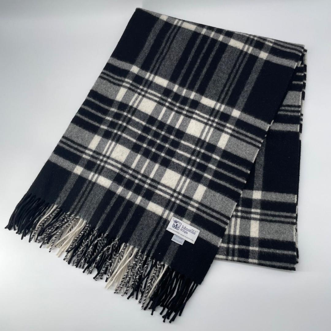 美品✨ジョンストンズ カシミヤ100% チェック 大判ストール マフラー