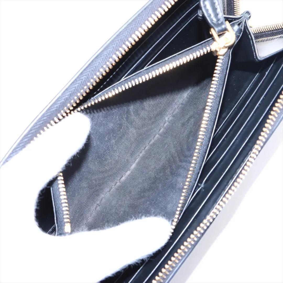 現行【PRADA】 長財布 激レア プラダ トライアングル カーフ 黒