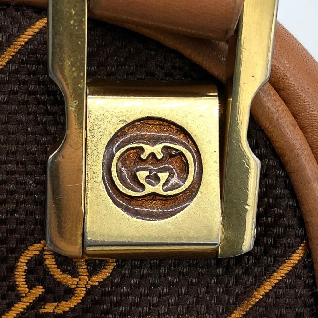 希少【GUCCI】ショルダーバッグ　GG柄　流れ星　キャンバス　ダークブラウン.
