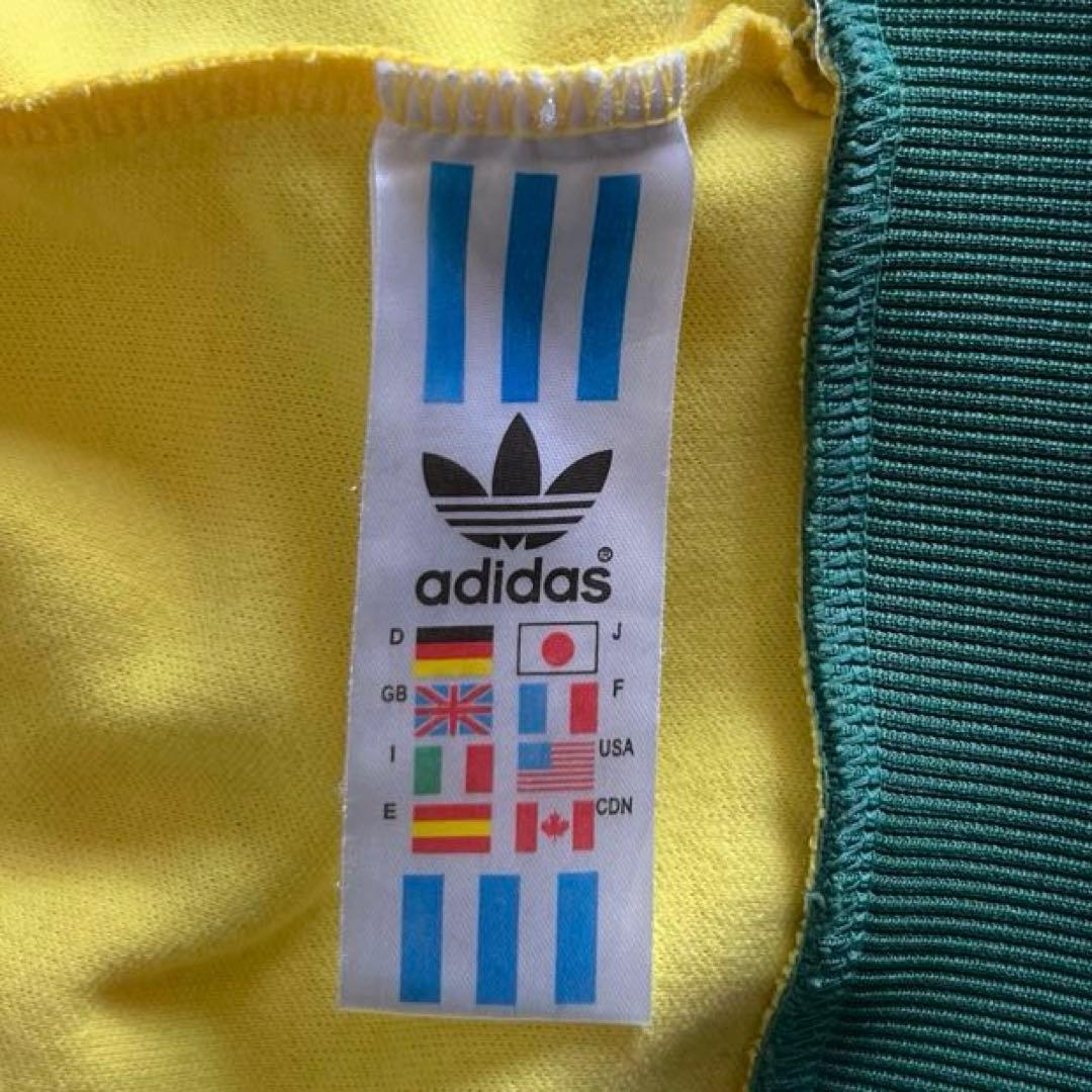 adidas 万国旗タグ　80s 90s ベッケンバウアー 黄色　緑　ブラジル