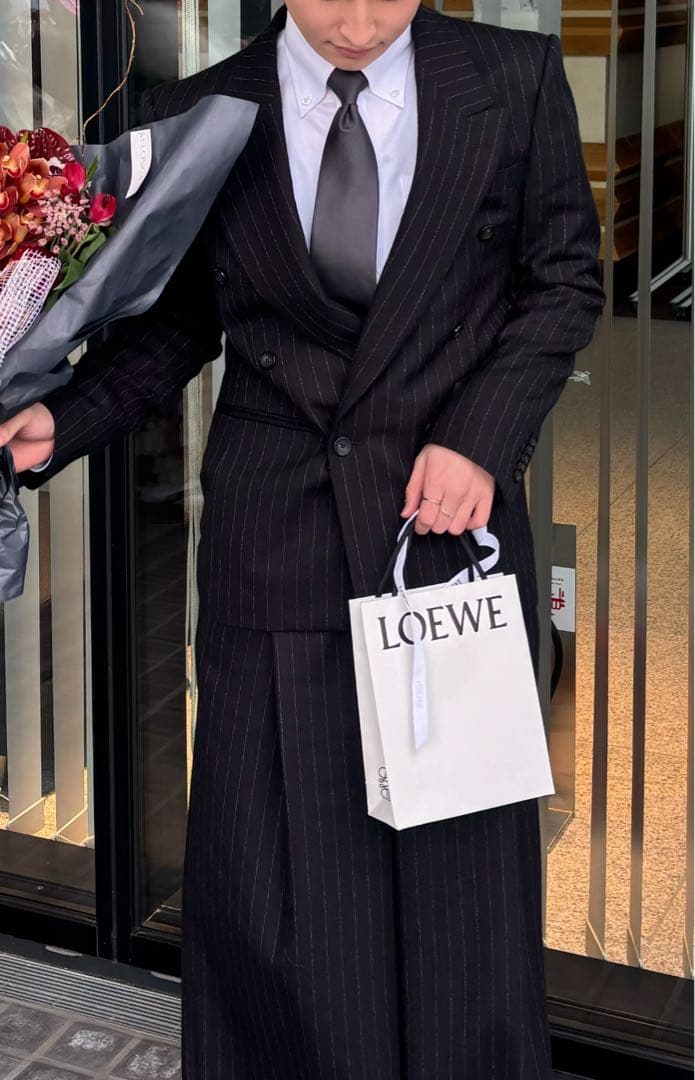 スーツ grosgrain DOUBLE-BREASTED STRIPED JACKET