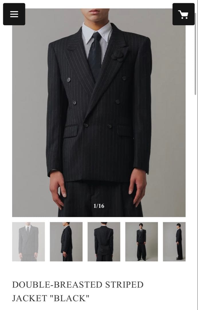 スーツ grosgrain DOUBLE-BREASTED STRIPED JACKET