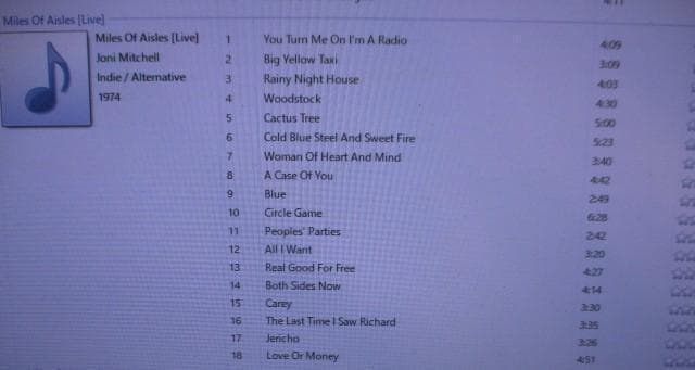 洋楽 joni mitchell miles of aisle VERY RARE!!