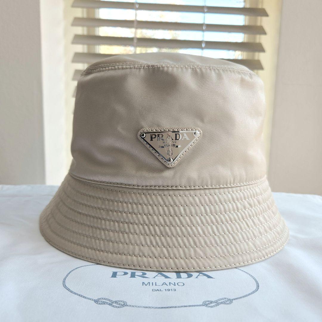 ⭐PRADA⭐　美品　プラダ　 バケットハット RE-NYLON 　ベージュ