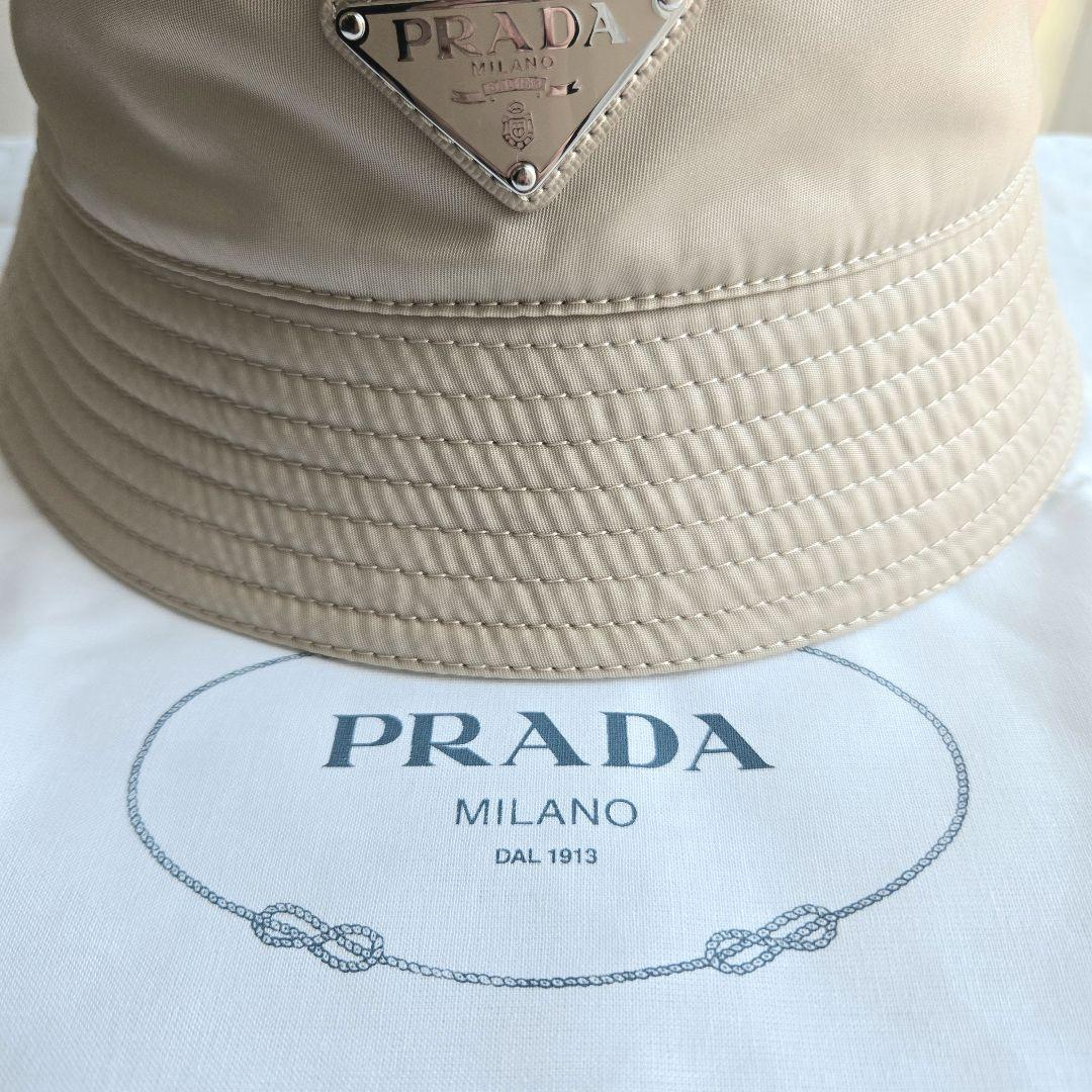 ⭐PRADA⭐　美品　プラダ　 バケットハット RE-NYLON 　ベージュ