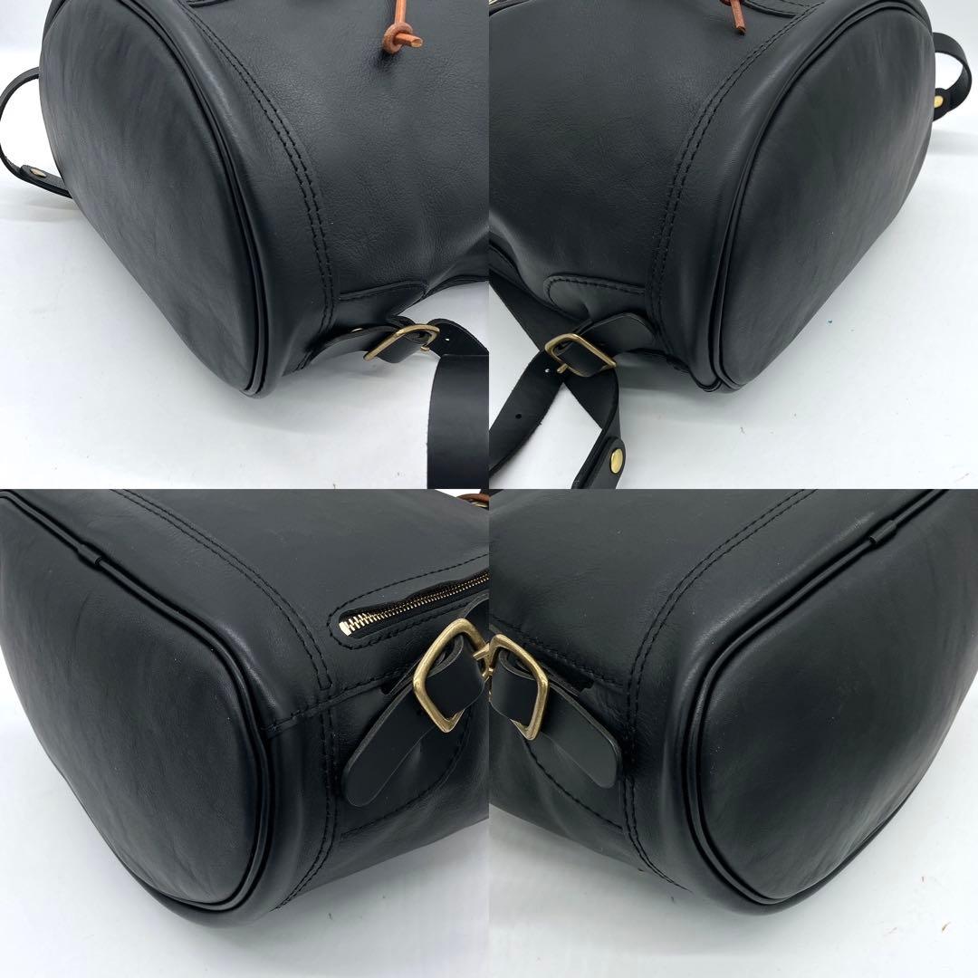 【HERZ】リュック　1本ベルト　レザー　ブラック　A4