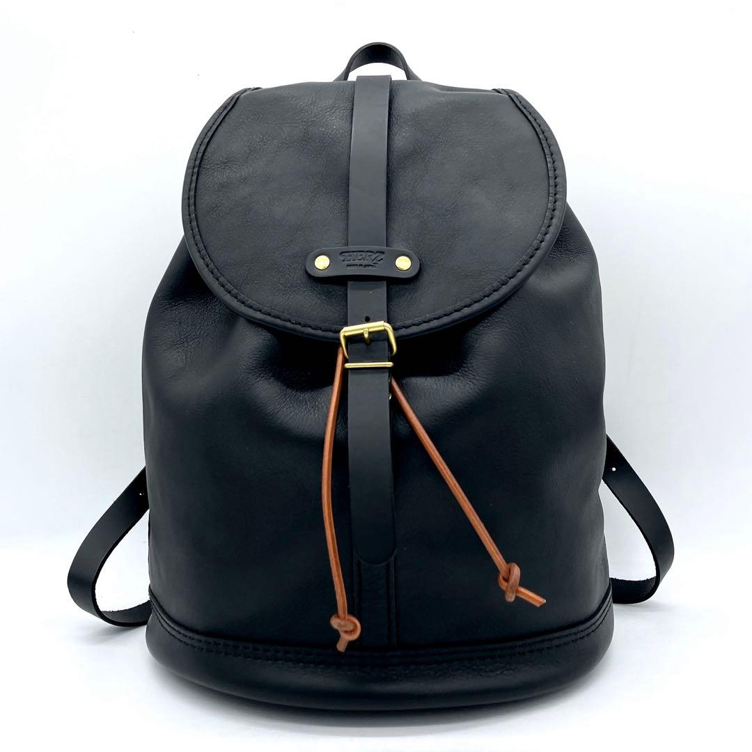 【HERZ】リュック　1本ベルト　レザー　ブラック　A4