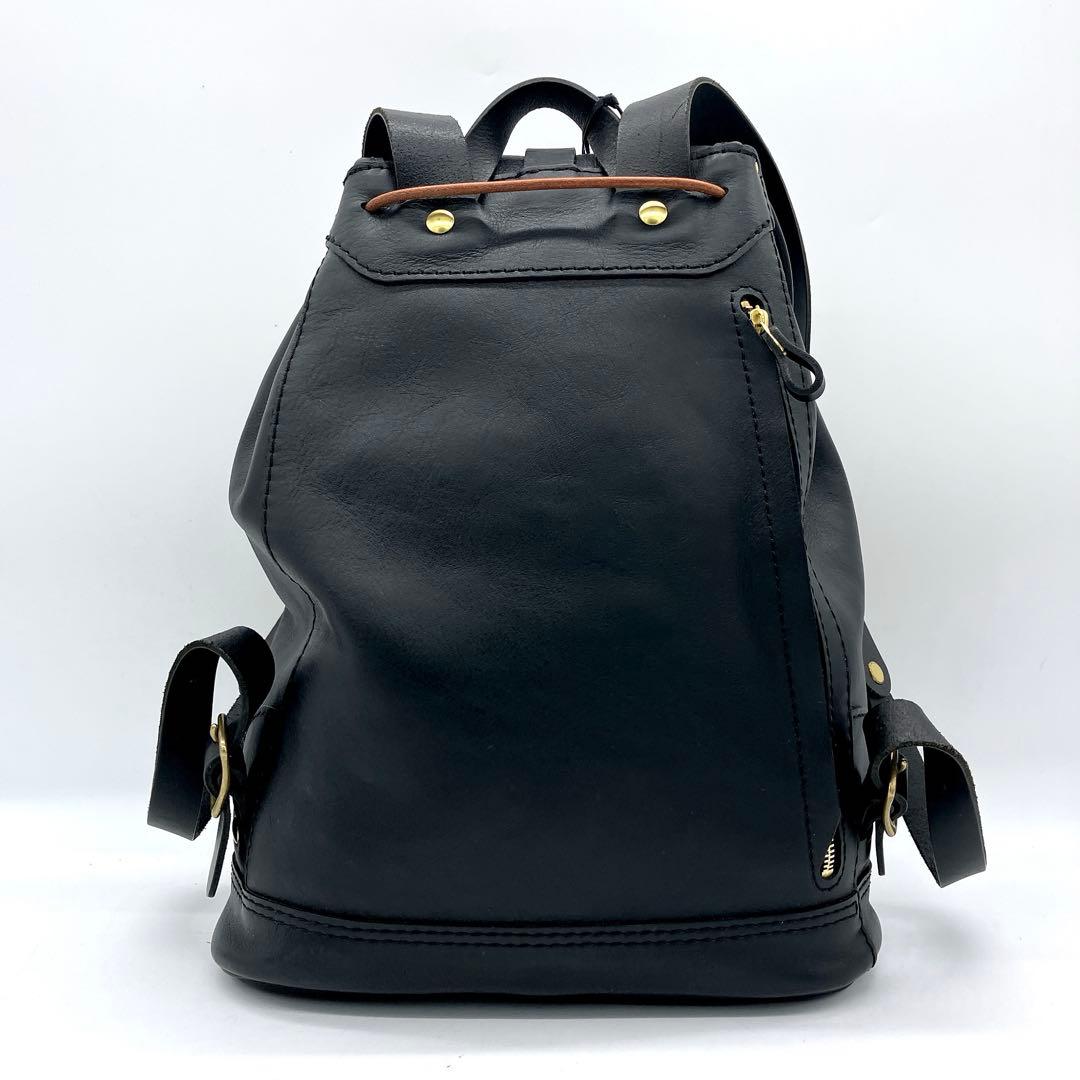 【HERZ】リュック　1本ベルト　レザー　ブラック　A4