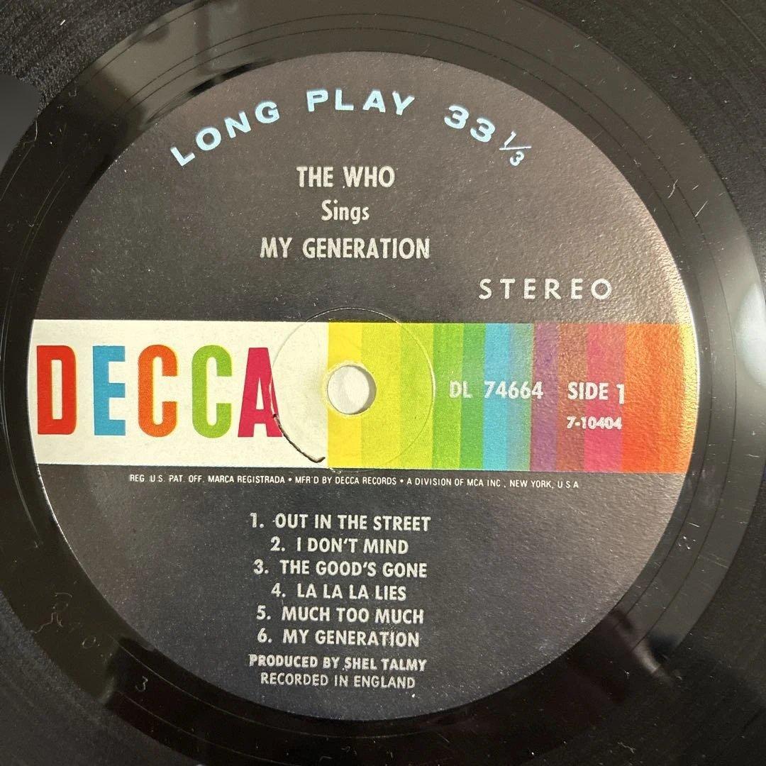 ザ フー 名盤 レコード マイジェネレイション USオリジナル盤