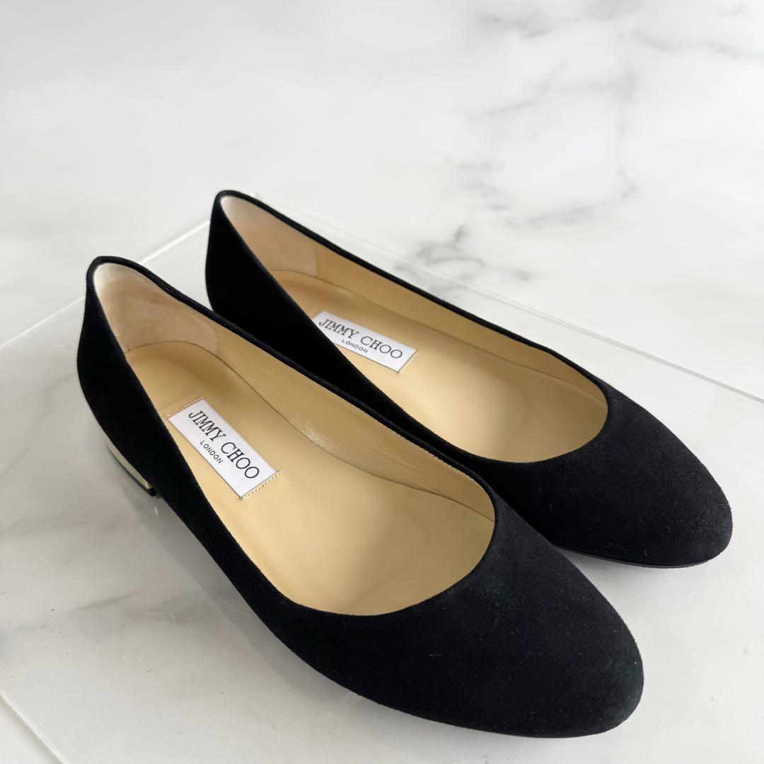 JIMMY CHOO ジミーチュウJESSIE FLAT スエード 黒 38.5