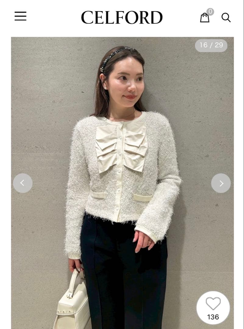 【大人気完売品❣️】CELFORD ダブルリボンニットジャケット