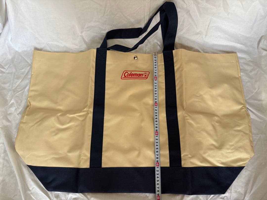 未使用 希少な廃盤品！コールマン製チェア(ベージュ)、テーブル、トートバッグ
