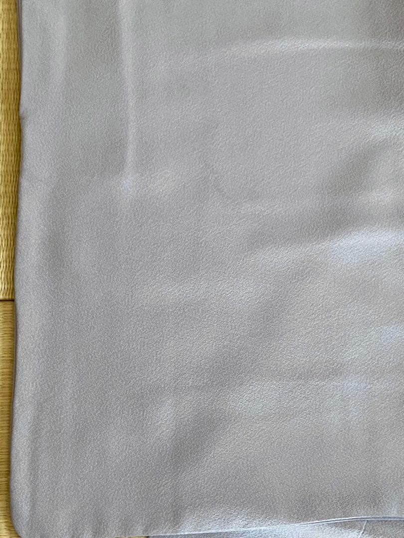 紫味のブルーグレー　友禅　花模様　訪問着（袷）フルセット　トールサイズ