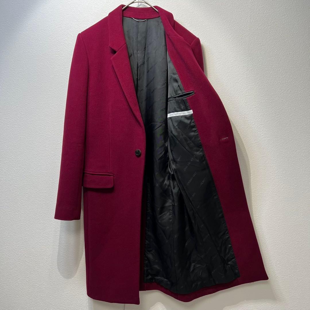 希少 美品 ジョンローレンスサリバン ウール デザイン チェスターコート S