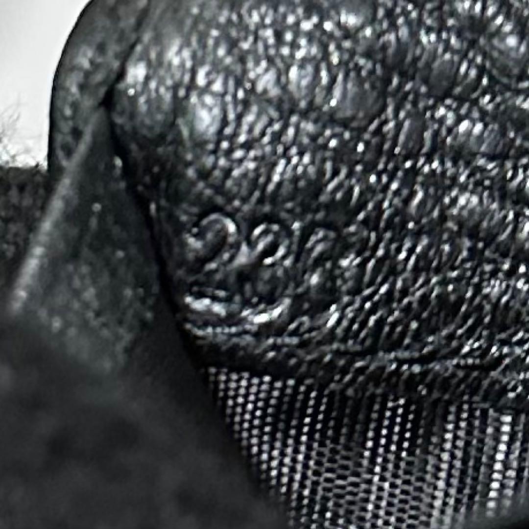 美品✨　PRADA プラダ　キーケース　6連　ブラック　ロゴ金具　シボ革