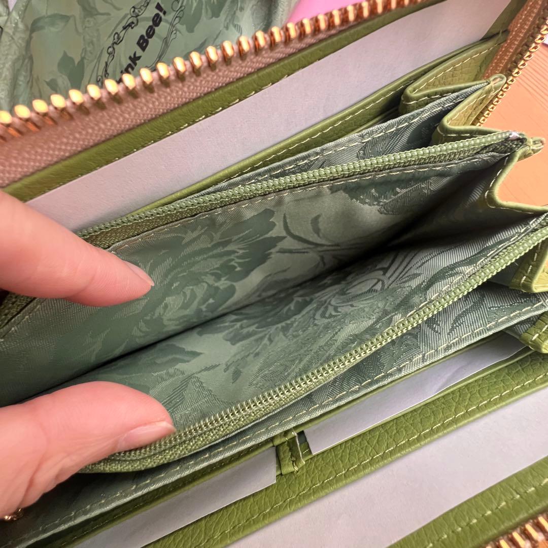 新品 箱付き✨シンクビー！ チェストフィオーレ 長財布 グリーン　ゴブラン織り