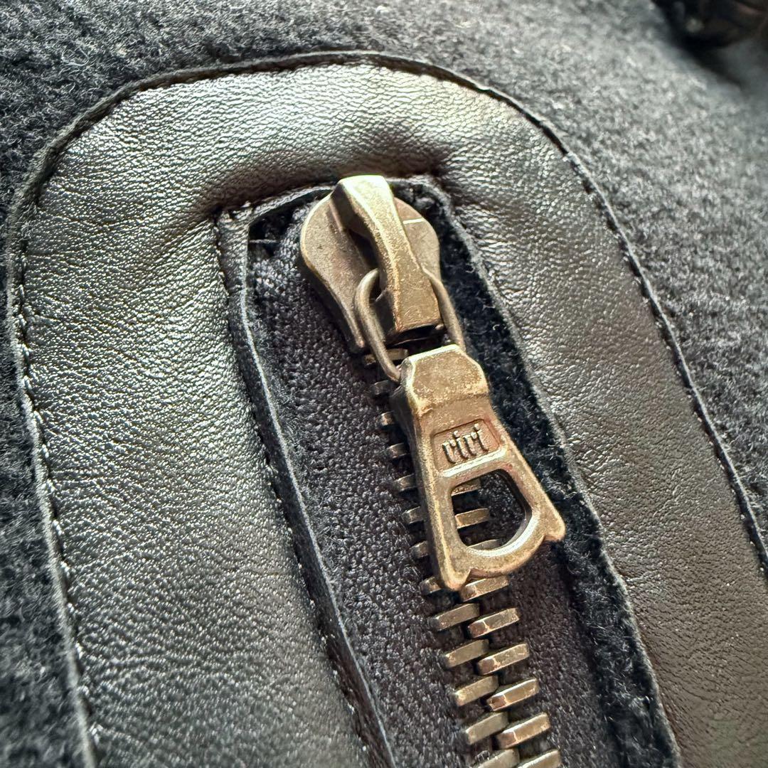 日本製 RawLife 牛革×ウール 丈短 Pコート RiRiジップ 上野商会