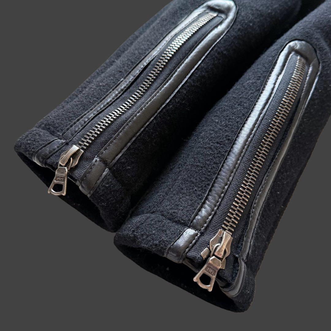 日本製 RawLife 牛革×ウール 丈短 Pコート RiRiジップ 上野商会