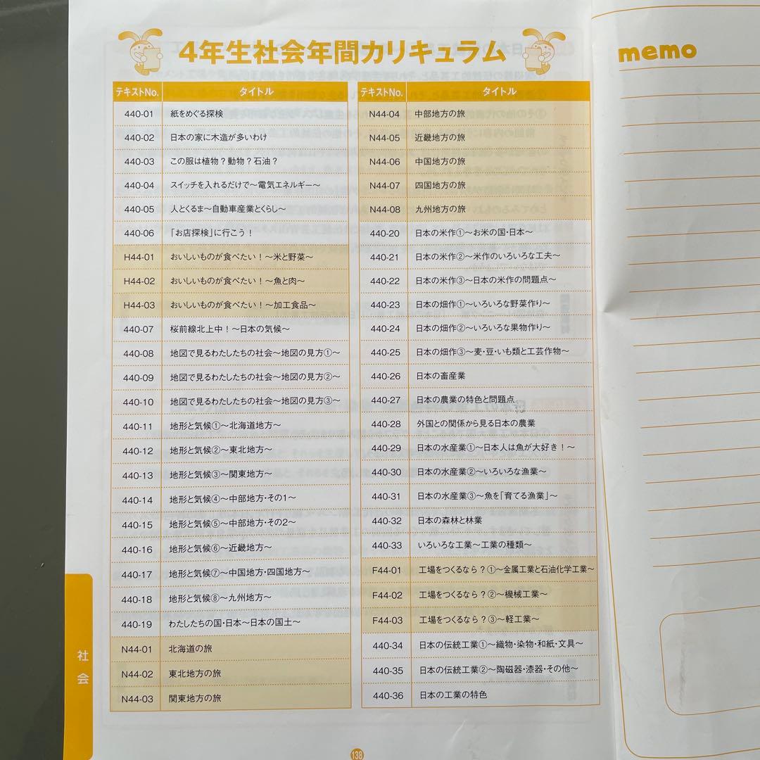 サピックス　4年　理科　社会　1年分テキスト　季節講習付
