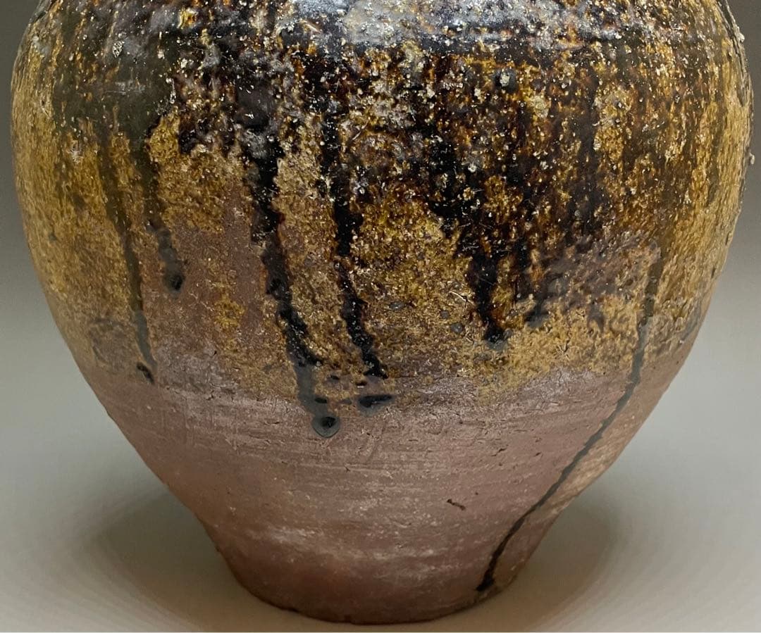 古常滑　三耳壺　胡麻だれ　大壺　32cm 　　　n577