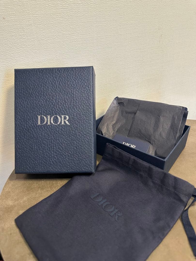 美品！箱有り！DIOR ケース付き二つ折り財布 オブリーク ジャカード