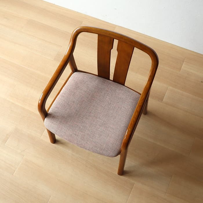 オールド カリモク アームチェア レトロ 肘付イス ②