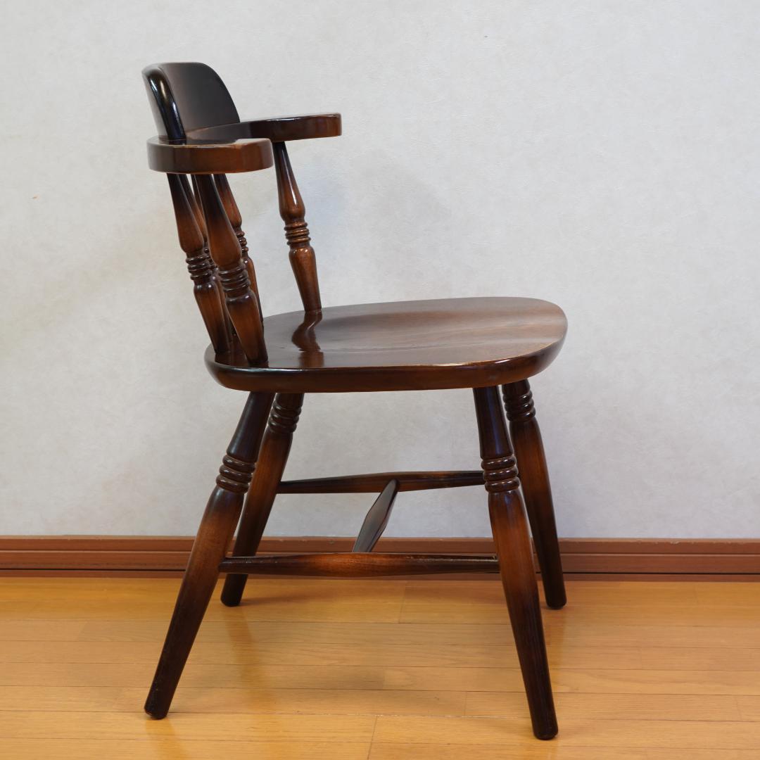 飛騨産業 キツツキマーク ウィンザーチェア アームチェア 木製 アンティーク　2