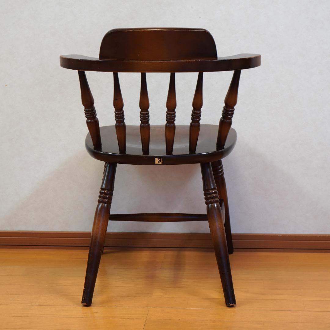 飛騨産業 キツツキマーク ウィンザーチェア アームチェア 木製 アンティーク　2