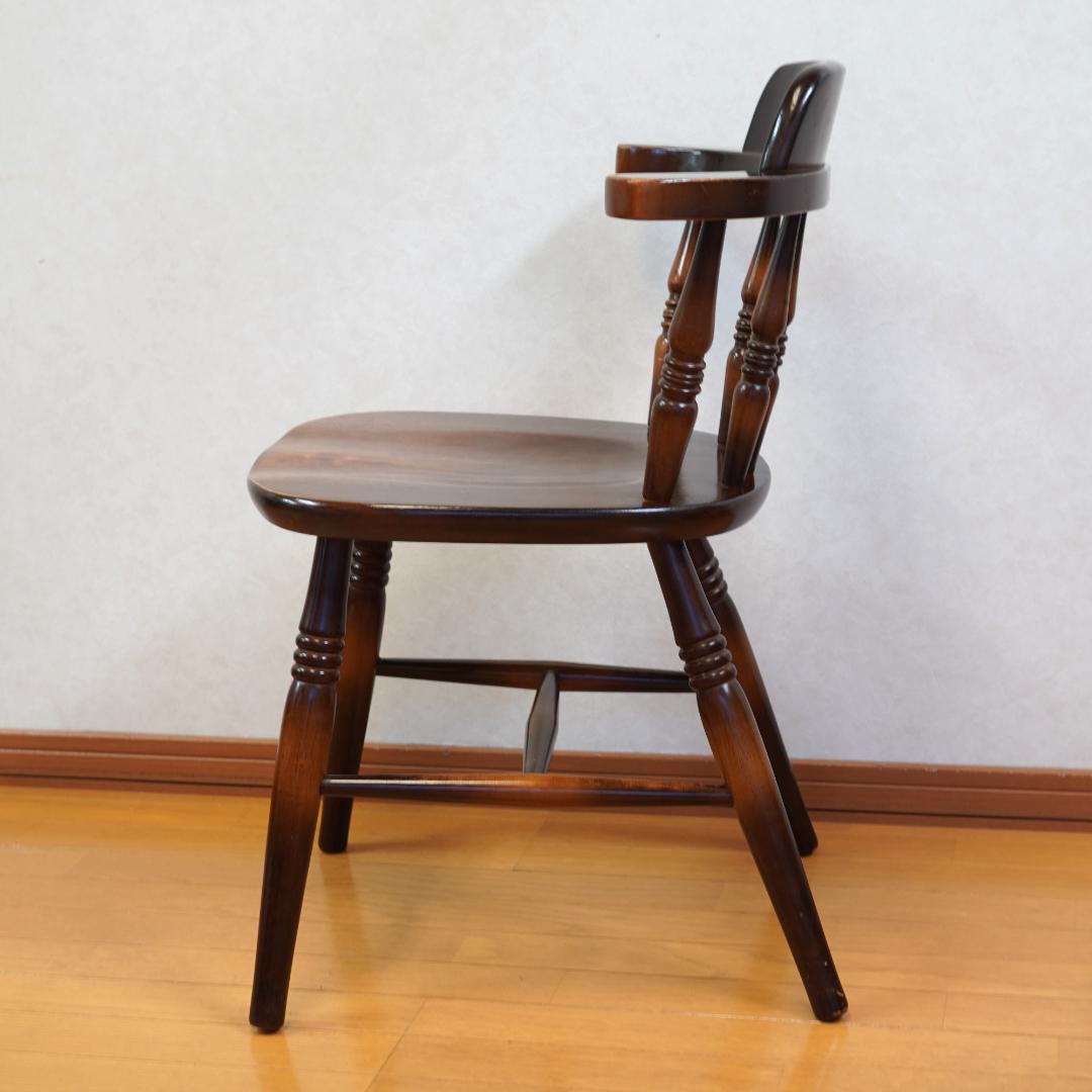 飛騨産業 キツツキマーク ウィンザーチェア アームチェア 木製 アンティーク　2