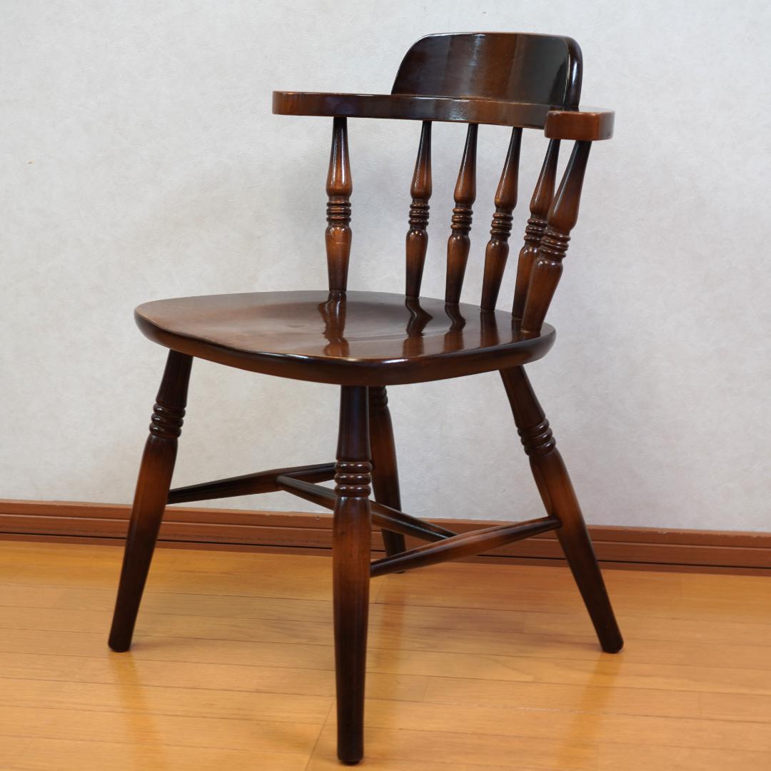 飛騨産業 キツツキマーク ウィンザーチェア アームチェア 木製 アンティーク　2
