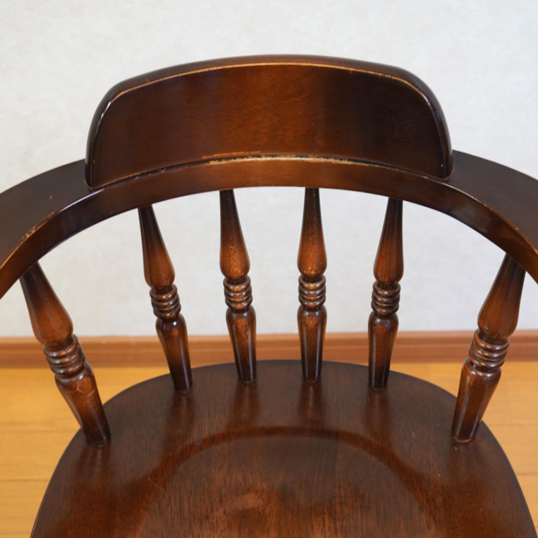 飛騨産業 キツツキマーク ウィンザーチェア アームチェア 木製 アンティーク　2