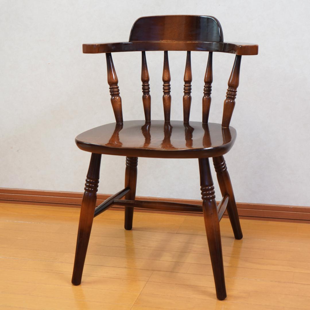 飛騨産業 キツツキマーク ウィンザーチェア アームチェア 木製 アンティーク　2