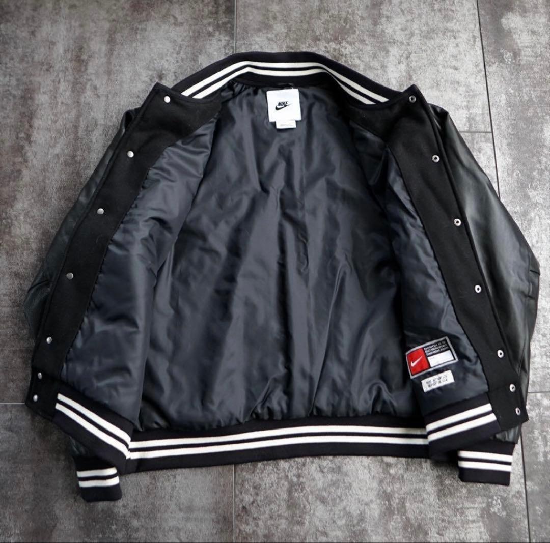 【Lサイズ】NIKE 袖レザー バーシティジャケット
