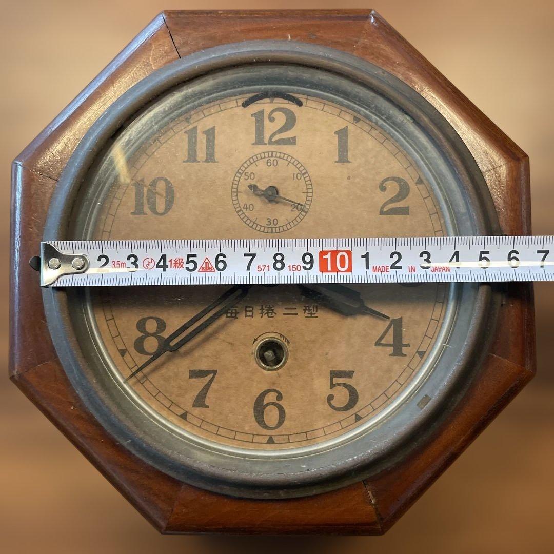 アンティーク古時計 八角形 木製掛時計